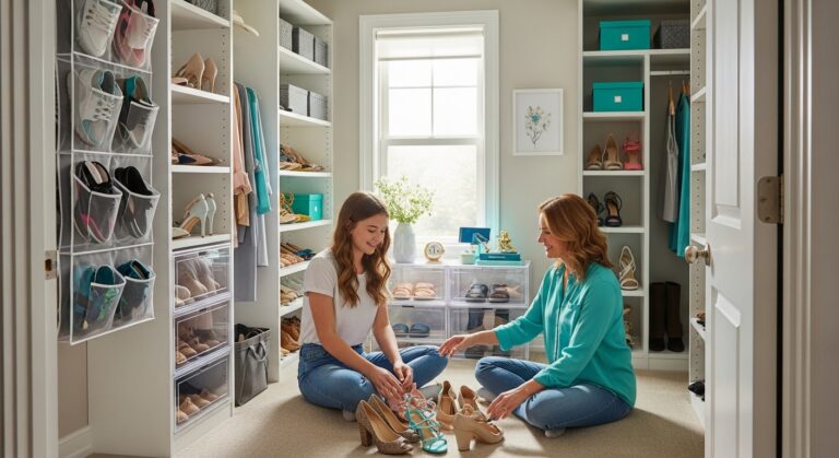 shoe closet organization