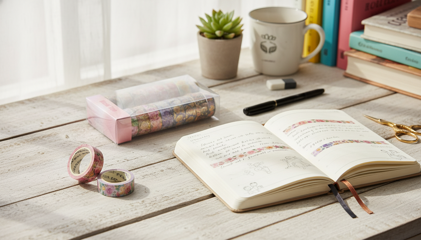 18-Roll Gold Foil Floral Washi Tape for Journals
