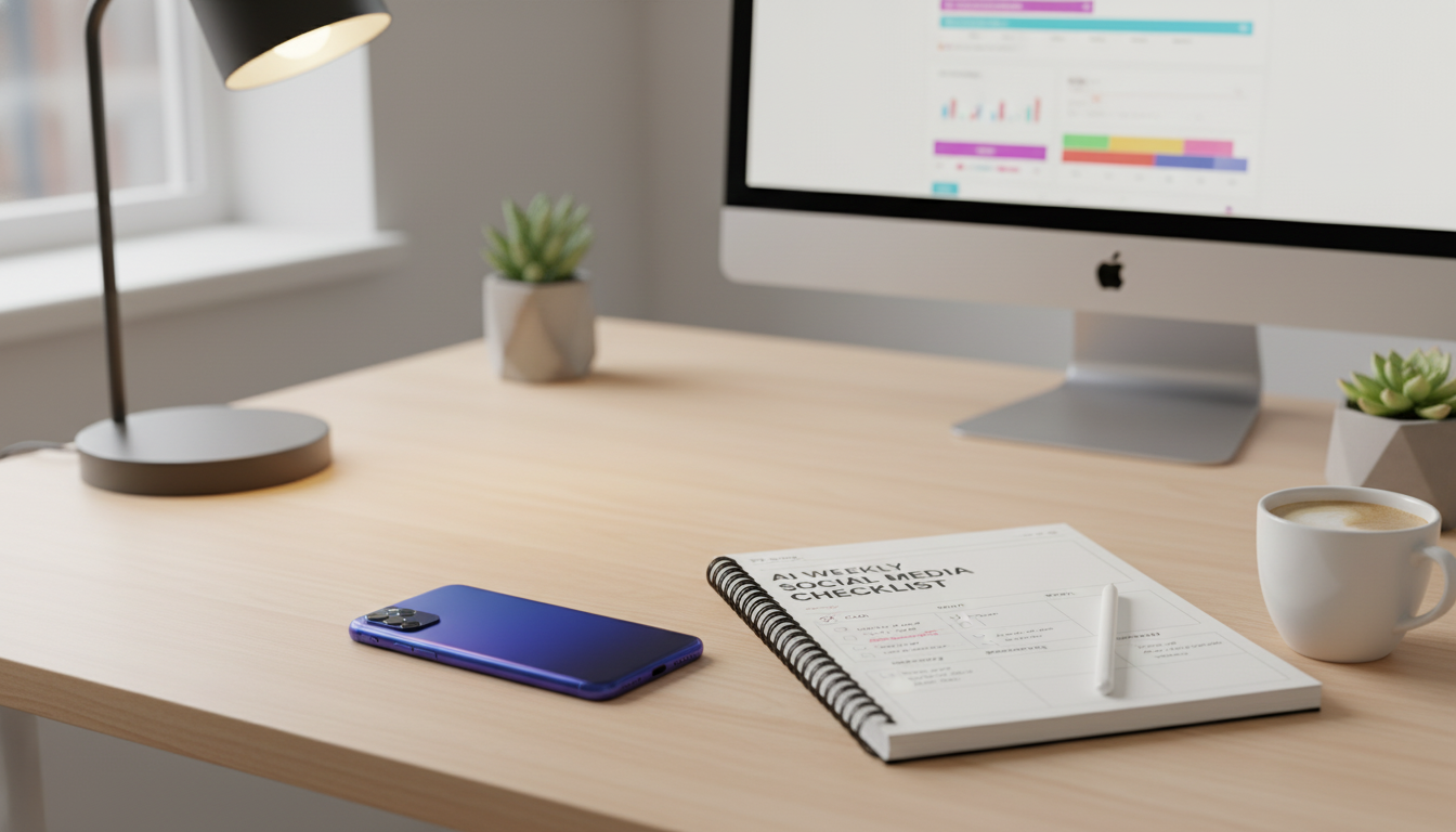 AI Weekly Social Media Checklist: Plan, Draft, Post, Improve