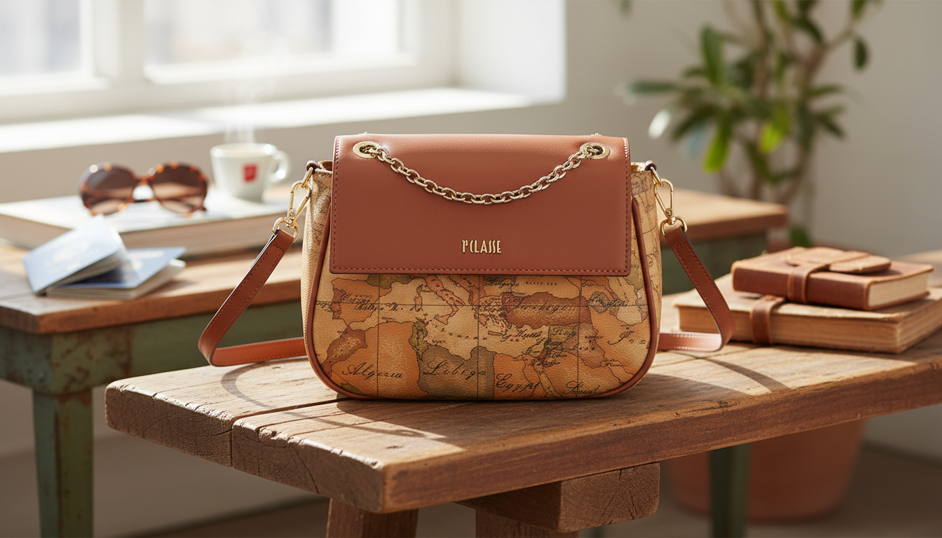 Beige Zip Leather Bag: Alviero Martini Prima Classe