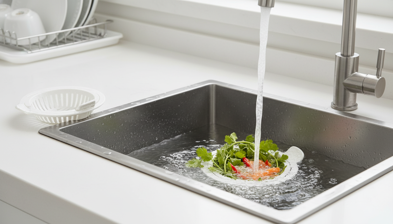 Dry-Wet Sink Filter Basket + Drain Rack for Faster Cleanup