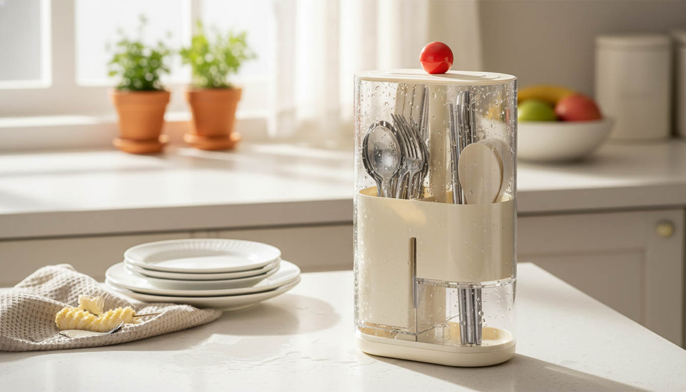 Dustproof Drainage Chopsticks & Spoon Holder for Easy Drying