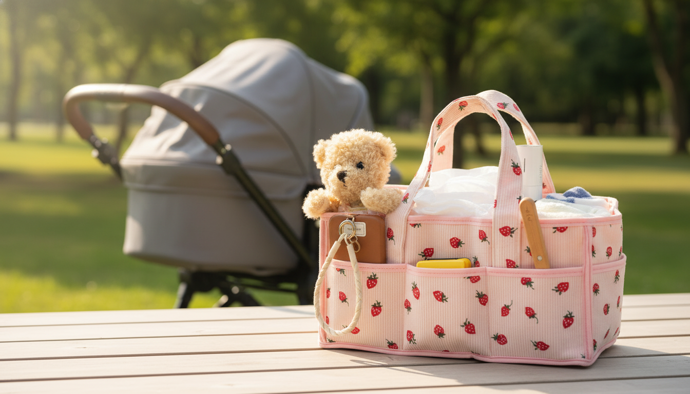 Foldable Stroller Organizer Tote: Diaper Caddy on the Go