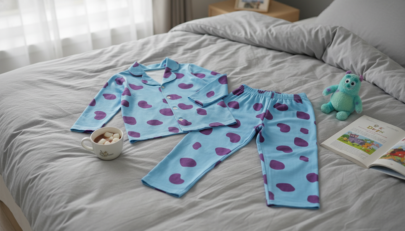 Kids Graphic Print Pajamas: Button-Up Top + Elastic Pants