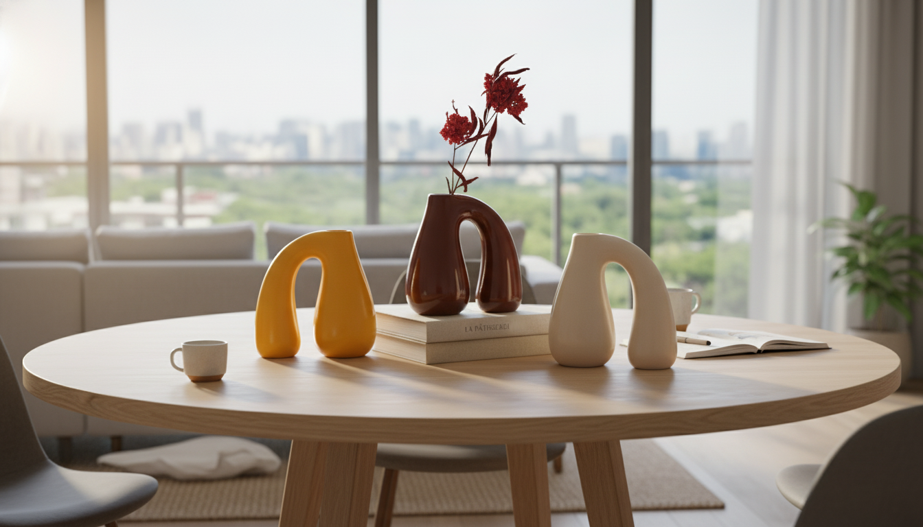 Modern Nordic Ceramic Vase: Minimal Styling for Any Table