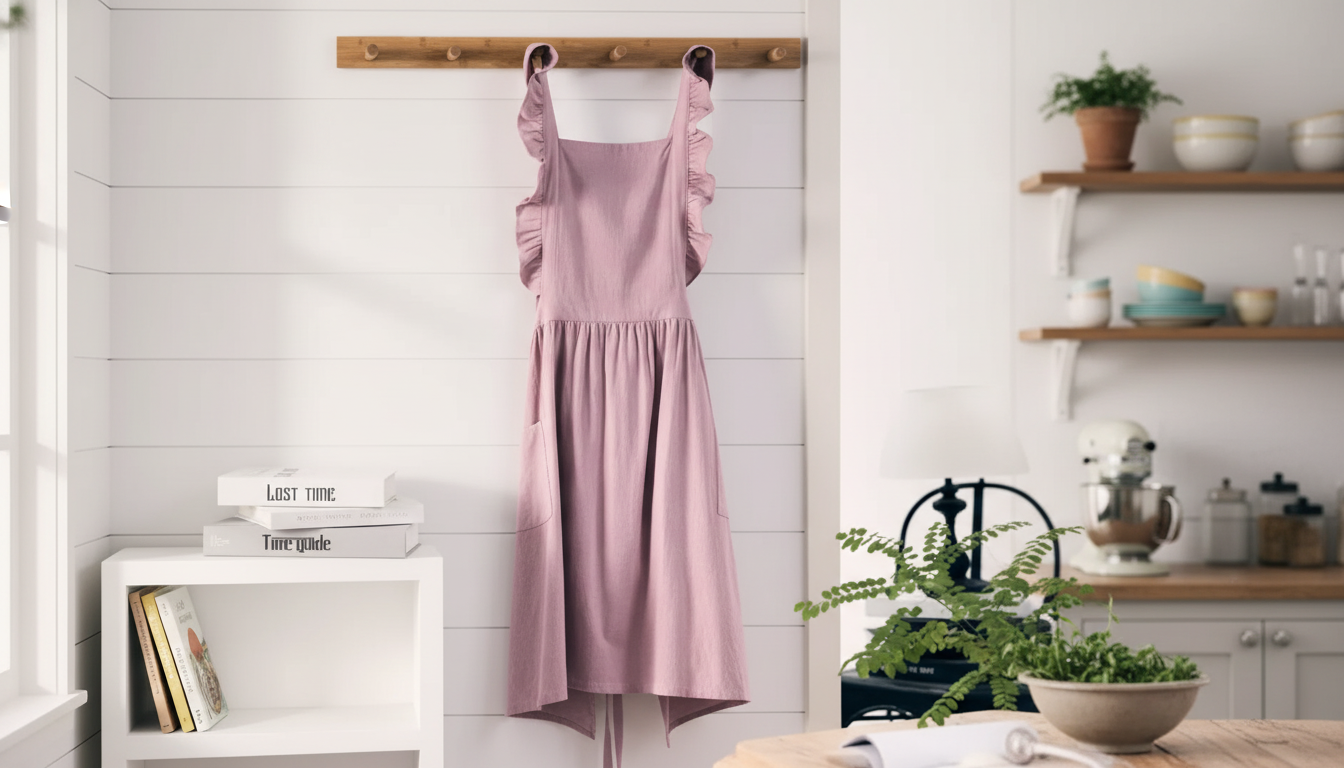 Retro Cotton Apron with Pockets for Cute Everyday Cooking