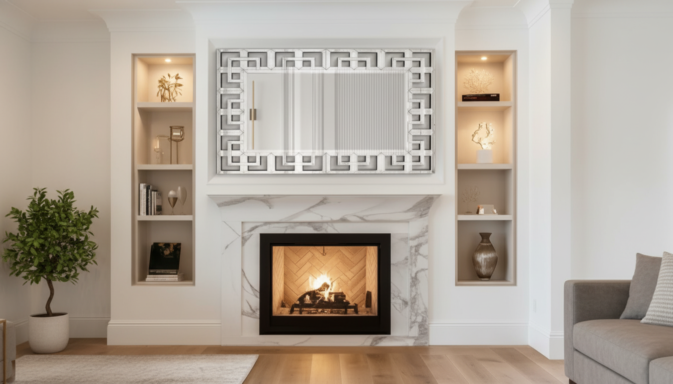 Silver Beveled Rectangular Wall Mirror for Modern Rooms