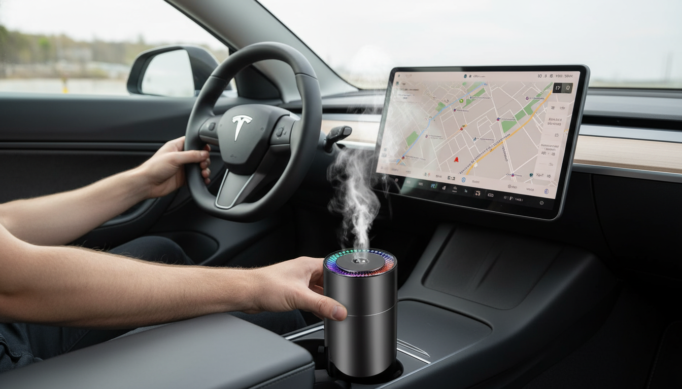 Tesla 260ml Car Humidifier Diffuser: Clean Cabin Mist