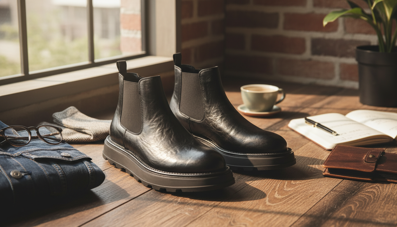 Vintage Men’s Leather Chelsea Boots in Black: Fit & Style