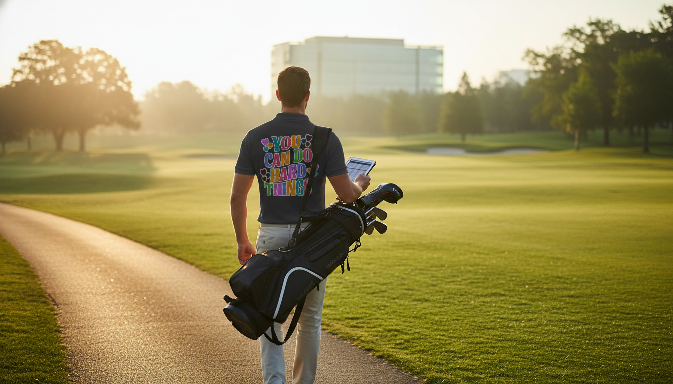You Can Do Hard Things adidas Polo: Golf-to-Work Confidence