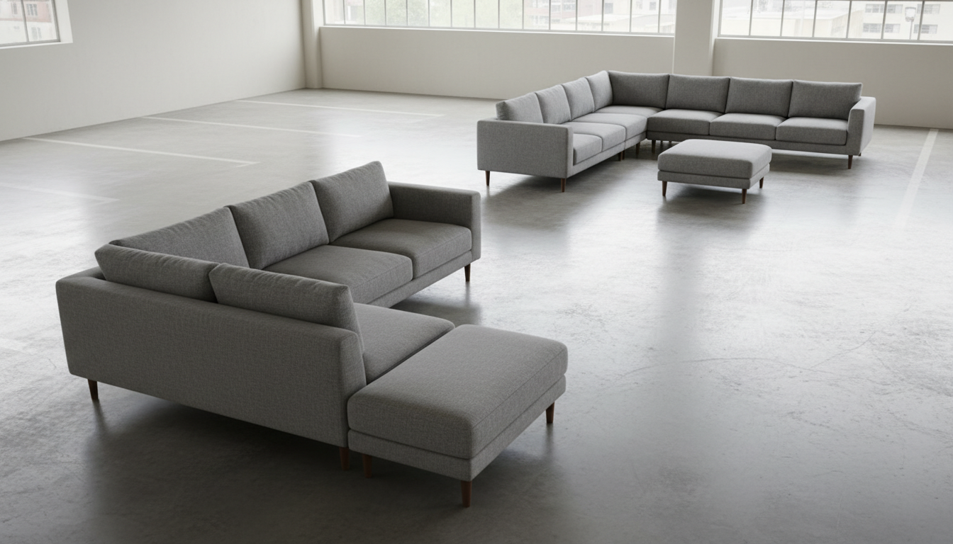 Arrange an L-Shaped Modular Sectional + Ottoman