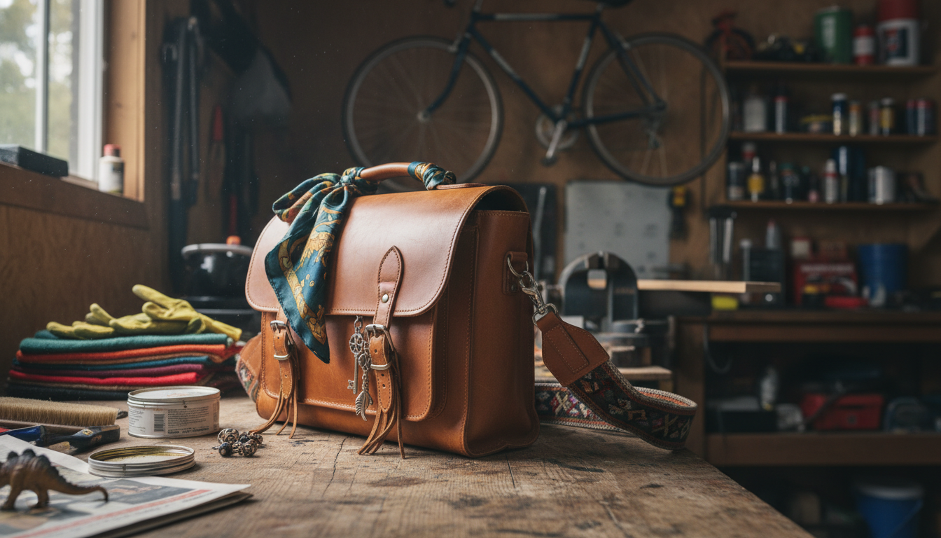 Decorate a Leather Satchel: Scarves, Charms & Straps