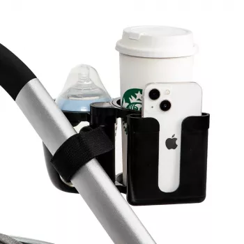 Universal Stroller Cup & Phone Holder With Dual Bottle Mode
